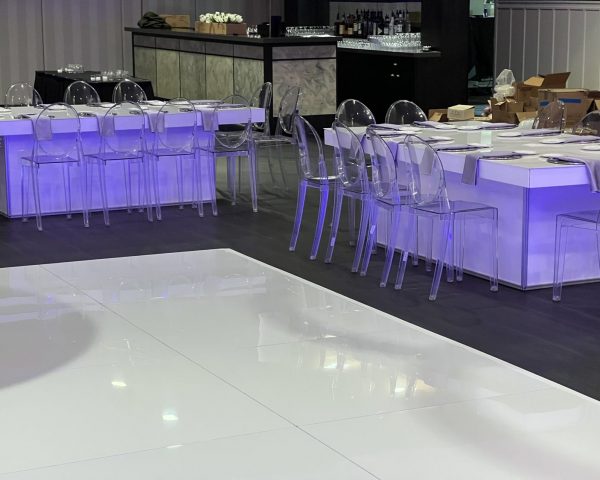 Glossy White Laminate Dance Floor Rentals-2