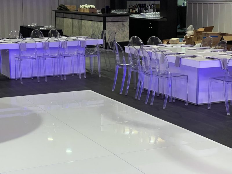 Glossy White Laminate Dance Floors